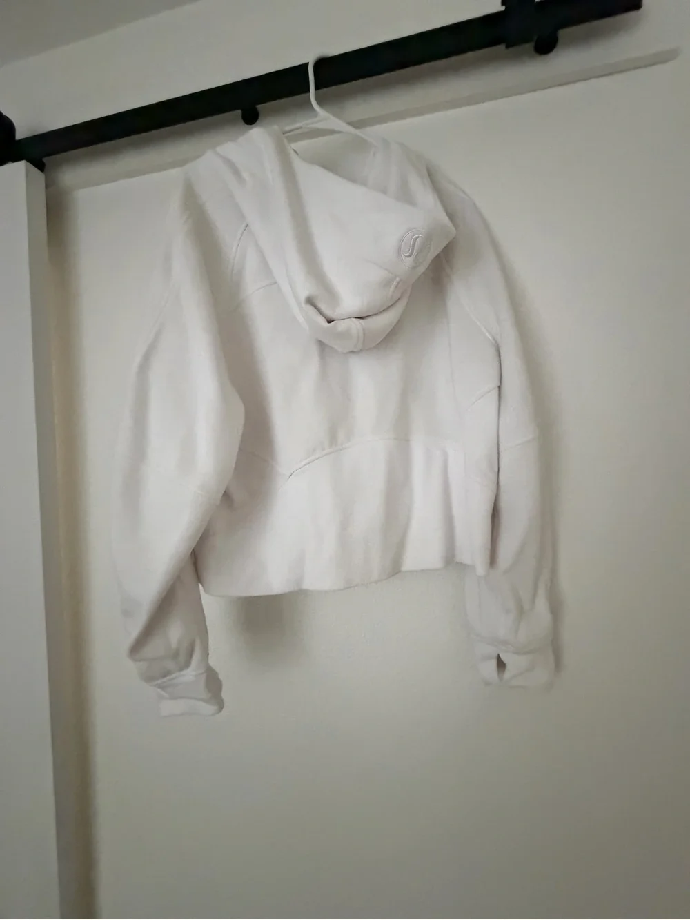lululemon athletica White 1/4 zip scuba Hoodie with UCLA Embroidery